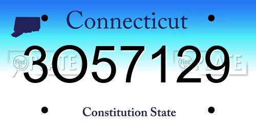 3O57129 Connecticut License Plate