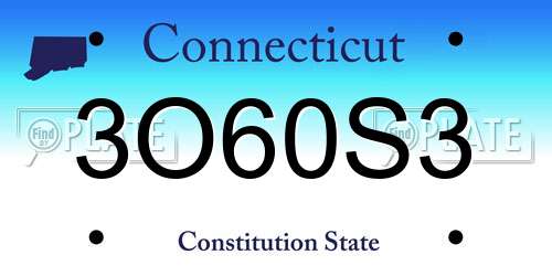 3O60S3 Connecticut License Plate