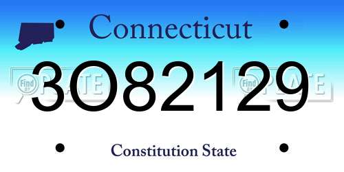 3O82129 Connecticut License Plate
