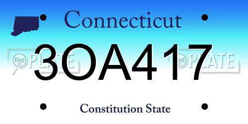 3OA417 Connecticut License Plate