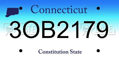 3OB2179 Connecticut License Plate