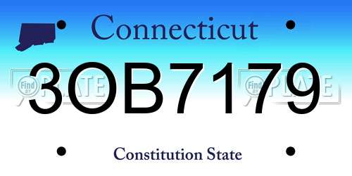 3OB7179 Connecticut License Plate