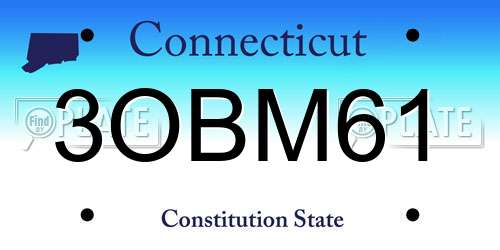 3OBM61 Connecticut License Plate