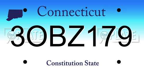 3OBZ179 Connecticut License Plate