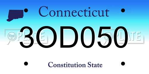 3OD050 Connecticut License Plate