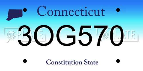 3OG570 Connecticut License Plate