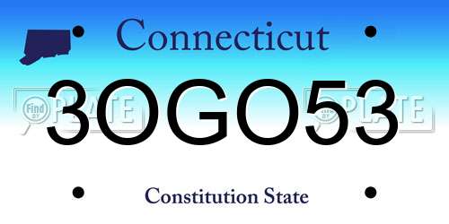 3OGO53 Connecticut License Plate