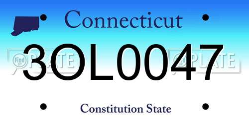 3OL0047 Connecticut License Plate