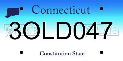 3OLD047 Connecticut License Plate