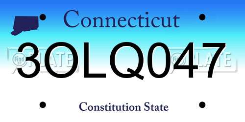 3OLQ047 Connecticut License Plate