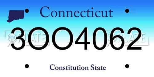 3OO4062 Connecticut License Plate
