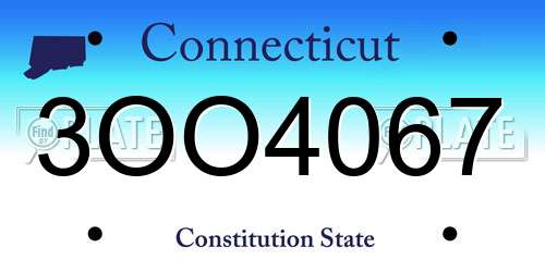 3OO4067 Connecticut License Plate