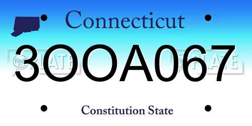 3OOA067 Connecticut License Plate