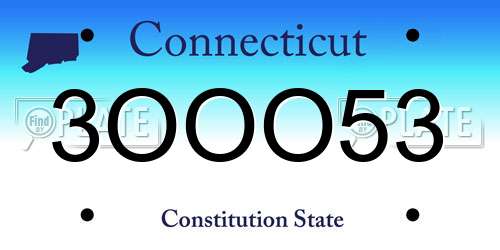 3OOO53 Connecticut License Plate