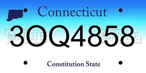3OQ4858 Connecticut License Plate