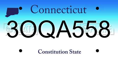 3OQA558 Connecticut License Plate
