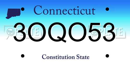 3OQO53 Connecticut License Plate