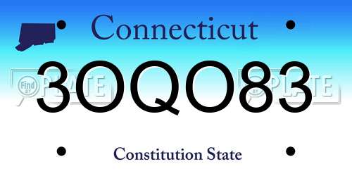 3OQO83 Connecticut License Plate