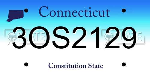 3OS2129 Connecticut License Plate