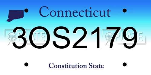 3OS2179 Connecticut License Plate