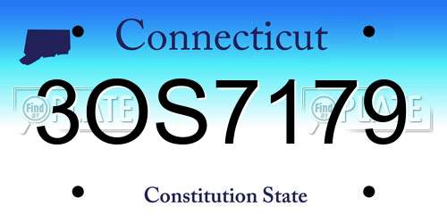 3OS7179 Connecticut License Plate