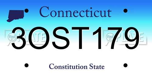 3OST179 Connecticut License Plate
