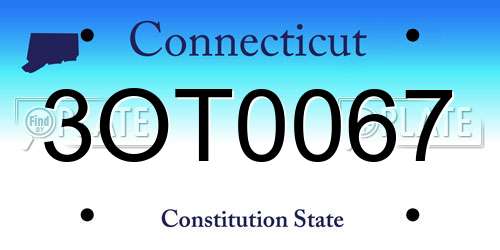 3OT0067 Connecticut License Plate