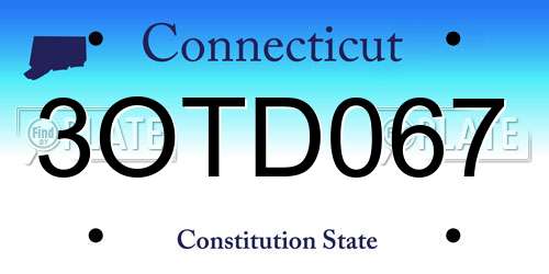 3OTD067 Connecticut License Plate
