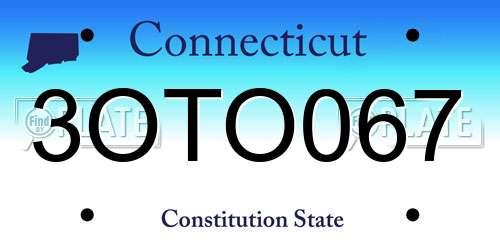 3OTO067 Connecticut License Plate