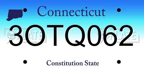 3OTQ062 Connecticut License Plate