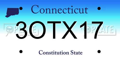3OTX17 Connecticut License Plate