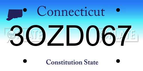 3OZD067 Connecticut License Plate