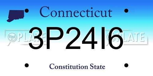 3P24I6 Connecticut License Plate