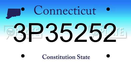 3P35252 Connecticut License Plate