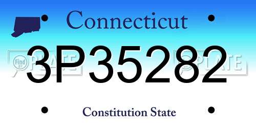 3P35282 Connecticut License Plate