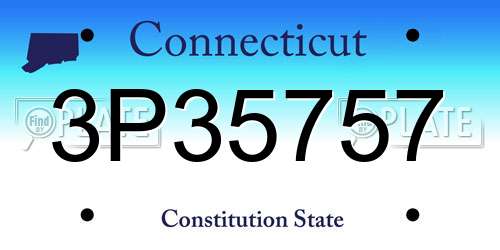 3P35757 Connecticut License Plate