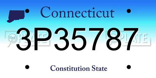 3P35787 Connecticut License Plate
