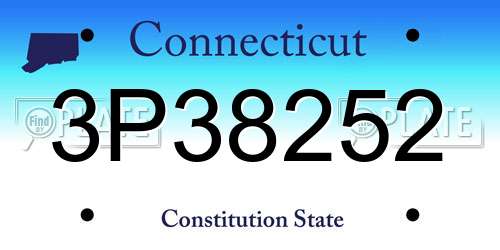 3P38252 Connecticut License Plate