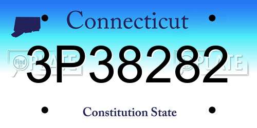 3P38282 Connecticut License Plate