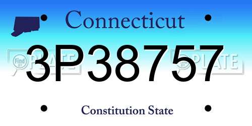 3P38757 Connecticut License Plate