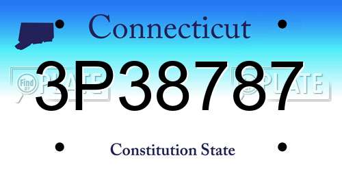 3P38787 Connecticut License Plate