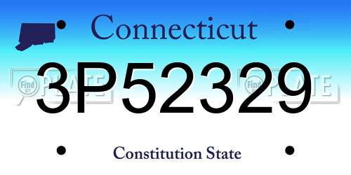 3P52329 Connecticut License Plate
