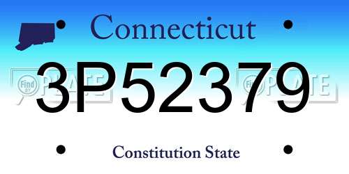 3P52379 Connecticut License Plate
