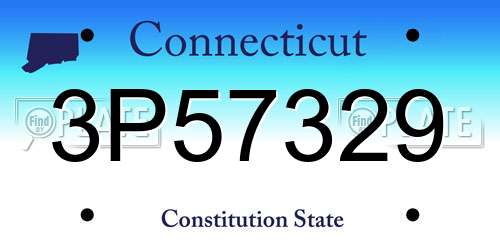 3P57329 Connecticut License Plate