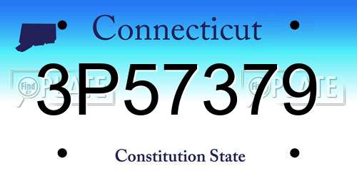 3P57379 Connecticut License Plate