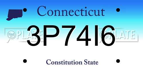 3P74I6 Connecticut License Plate