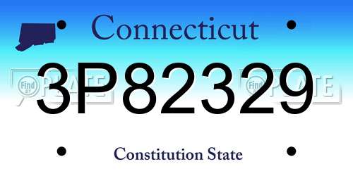 3P82329 Connecticut License Plate