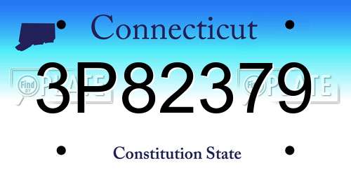 3P82379 Connecticut License Plate