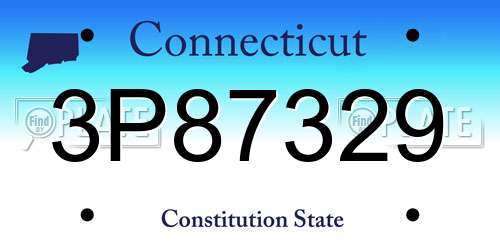 3P87329 Connecticut License Plate