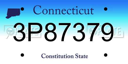 3P87379 Connecticut License Plate